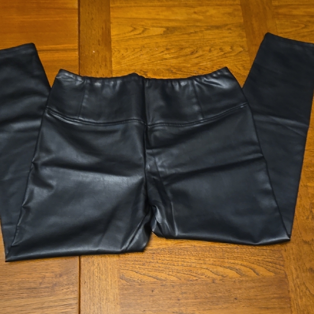 RW&CO. Black Faux Leather Pants